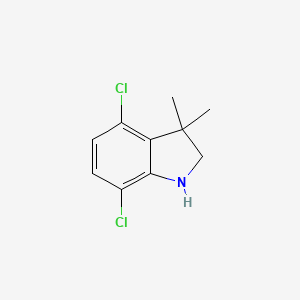 molecular formula C10H11Cl2N B13069967 4,7-Dichloro-3,3-dimethyl-2,3-dihydro-1H-indole 