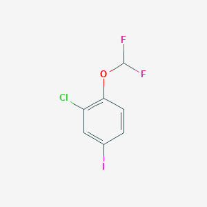 molecular formula C7H4ClF2IO B13069991 2-Chloro-1-(difluoromethoxy)-4-iodobenzene 