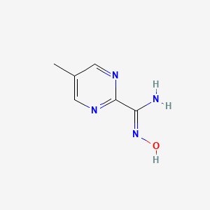 molecular formula C6H8N4O B13070001 N'-Hydroxy-5-methylpyrimidine-2-carboximidamide 