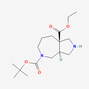 molecular formula C16H28N2O4 B13070063 Cis-5-Tert-Butyl8A-EthylOctahydropyrrolo[3,4-C]Azepine-5,8A(1H)-Dicarboxylate 