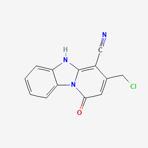 molecular formula C13H8ClN3O B13070075 3-Chloromethyl-1-oxo-1,5-dihydro-benzo[4,5]imidazo[1,2-a]pyridine-4-carbonitrile 