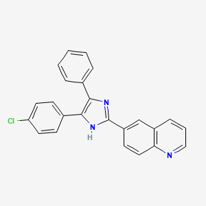 molecular formula C24H16ClN3 B13070086 6-(4-(4-Chlorophenyl)-5-phenyl-1H-imidazol-2-yl)quinoline 