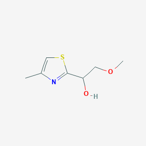 molecular formula C7H11NO2S B13070119 2-Methoxy-1-(4-methyl-1,3-thiazol-2-yl)ethan-1-ol 