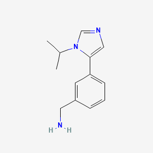 molecular formula C13H17N3 B13070199 {3-[1-(propan-2-yl)-1H-imidazol-5-yl]phenyl}methanamine 