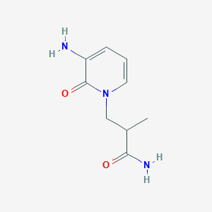 molecular formula C9H13N3O2 B13070234 3-(3-Amino-2-oxo-1,2-dihydropyridin-1-yl)-2-methylpropanamide 