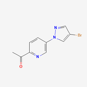 molecular formula C10H8BrN3O B13070250 1-[5-(4-Bromo-1H-pyrazol-1-yl)pyridin-2-yl]ethan-1-one 