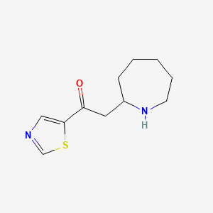 molecular formula C11H16N2OS B13070258 2-(Azepan-2-yl)-1-(1,3-thiazol-5-yl)ethan-1-one 