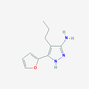 molecular formula C10H13N3O B13070299 3-(Furan-2-yl)-4-propyl-1h-pyrazol-5-amine 