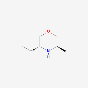 molecular formula C7H15NO B13070306 (3R,5R)-3-Ethyl-5-methylmorpholine 