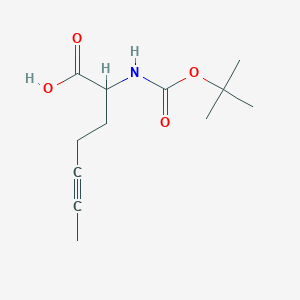 molecular formula C12H19NO4 B13070311 2-{[(Tert-butoxy)carbonyl]amino}hept-5-ynoic acid 