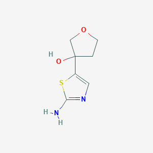 molecular formula C7H10N2O2S B13070322 3-(2-Amino-1,3-thiazol-5-yl)oxolan-3-ol 