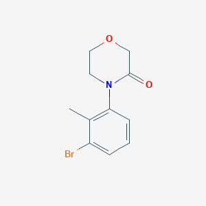 molecular formula C11H12BrNO2 B13070329 4-(3-Bromo-2-methyl-phenyl)-morpholin-3-one 