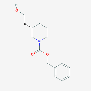 molecular formula C15H21NO3 B13070335 Benzyl (3S)-3-(2-hydroxyethyl)piperidine-1-carboxylate 