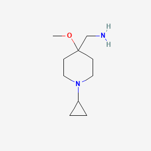 molecular formula C10H20N2O B13070338 (1-Cyclopropyl-4-methoxypiperidin-4-yl)methanamine 