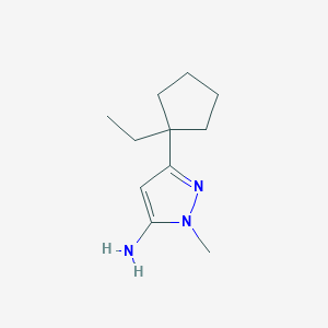 molecular formula C11H19N3 B13070352 3-(1-Ethylcyclopentyl)-1-methyl-1H-pyrazol-5-amine 