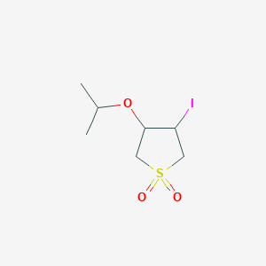 molecular formula C7H13IO3S B13070390 3-Iodo-4-(propan-2-yloxy)-1lambda6-thiolane-1,1-dione 