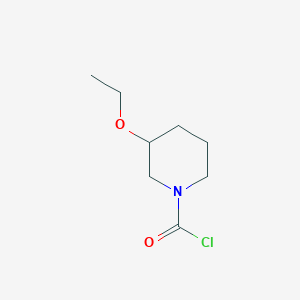 molecular formula C8H14ClNO2 B13070396 3-Ethoxypiperidine-1-carbonyl chloride 