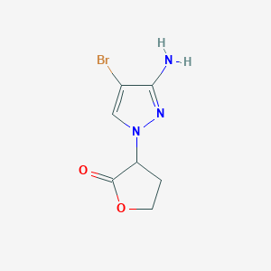 molecular formula C7H8BrN3O2 B13070399 3-(3-Amino-4-bromo-1H-pyrazol-1-YL)oxolan-2-one 