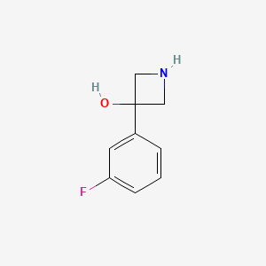 molecular formula C9H10FNO B13070426 3-(3-Fluorophenyl)azetidin-3-ol 