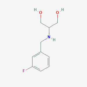 molecular formula C10H14FNO2 B13070450 2-{[(3-Fluorophenyl)methyl]amino}propane-1,3-diol 