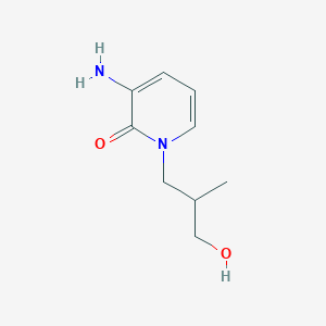 molecular formula C9H14N2O2 B13070457 3-Amino-1-(3-hydroxy-2-methylpropyl)-1,2-dihydropyridin-2-one 