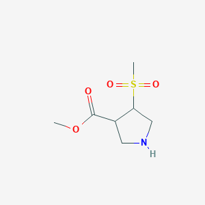 molecular formula C7H13NO4S B13070463 Methyl 4-methanesulfonylpyrrolidine-3-carboxylate 