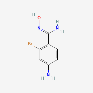 molecular formula C7H8BrN3O B13070476 4-Amino-2-bromo-N'-hydroxybenzene-1-carboximidamide 