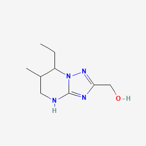 molecular formula C9H16N4O B13070486 {7-ethyl-6-methyl-4H,5H,6H,7H-[1,2,4]triazolo[1,5-a]pyrimidin-2-yl}methanol 