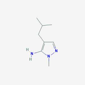 molecular formula C8H15N3 B13070494 1-methyl-4-(2-methylpropyl)-1H-pyrazol-5-amine 