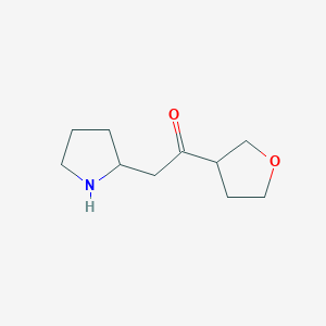 molecular formula C10H17NO2 B13070509 1-(Oxolan-3-yl)-2-(pyrrolidin-2-yl)ethan-1-one 