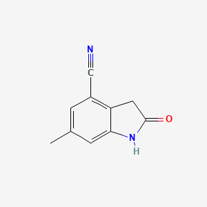 molecular formula C10H8N2O B13070546 6-Methyl-2-oxo-1,3-dihydroindole-4-carbonitrile 