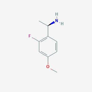 molecular formula C9H12FNO B13070595 (1R)-1-(2-Fluoro-4-methoxyphenyl)ethylamine 