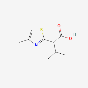 molecular formula C9H13NO2S B13070610 3-Methyl-2-(4-methyl-1,3-thiazol-2-yl)butanoic acid 