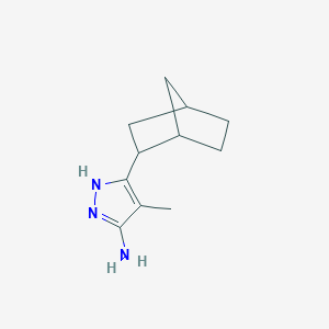 molecular formula C11H17N3 B13070636 3-(Bicyclo[2.2.1]heptan-2-YL)-4-methyl-1H-pyrazol-5-amine 