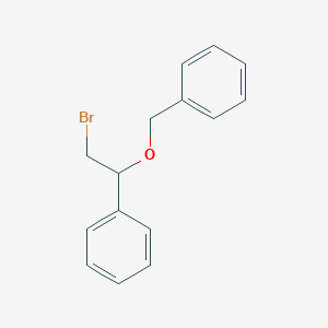 molecular formula C15H15BrO B13070645 [(2-Bromo-1-phenylethoxy)methyl]benzene 