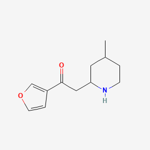 molecular formula C12H17NO2 B13070662 1-(Furan-3-yl)-2-(4-methylpiperidin-2-yl)ethan-1-one 