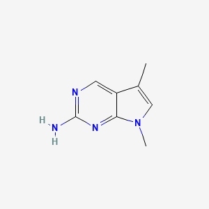 molecular formula C8H10N4 B13070665 5,7-Dimethyl-7H-pyrrolo[2,3-d]pyrimidin-2-amine 