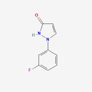 molecular formula C9H7FN2O B13070698 1-(3-Fluorophenyl)-2,3-dihydro-1H-pyrazol-3-one 