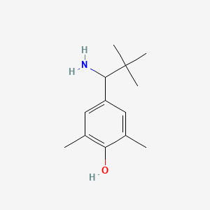 molecular formula C13H21NO B13070706 4-(1-Amino-2,2-dimethylpropyl)-2,6-dimethylphenol 