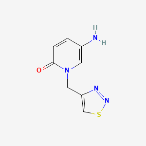 molecular formula C8H8N4OS B13070731 5-Amino-1-[(1,2,3-thiadiazol-4-yl)methyl]-1,2-dihydropyridin-2-one 