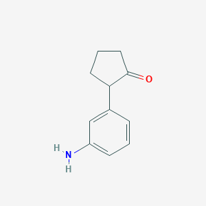 molecular formula C11H13NO B13070748 2-(3-Aminophenyl)cyclopentan-1-one 