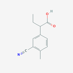 molecular formula C12H13NO2 B13070784 2-(3-Cyano-4-methylphenyl)butanoic acid 