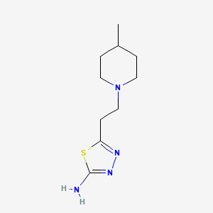 B1307080 5-[2-(4-Methylpiperidin-1-yl)ethyl]-1,3,4-thiadiazol-2-amine CAS No. 878415-85-1