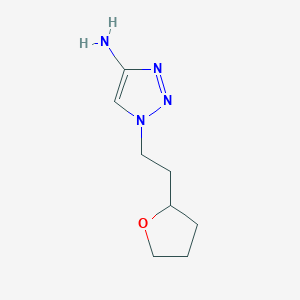 molecular formula C8H14N4O B13070811 1-[2-(oxolan-2-yl)ethyl]-1H-1,2,3-triazol-4-amine 