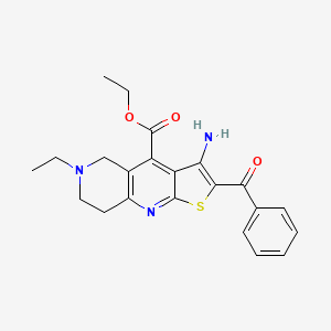 molecular formula C22H23N3O3S B13070838 Ethyl 3-amino-2-benzoyl-6-ethyl-5,6,7,8-tetrahydrothieno[2,3-b][1,6]naphthyridine-4-carboxylate CAS No. 6926-94-9