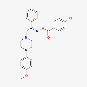 molecular formula C26H26ClN3O3 B13070875 2-(4-(4-Methoxyphenyl)piperazin-1-yl)-1-phenylethan-1-oneO-(4-chlorobenzoyl)oxime 