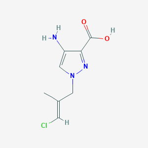 molecular formula C8H10ClN3O2 B13070889 4-Amino-1-(3-chloro-2-methylprop-2-en-1-yl)-1H-pyrazole-3-carboxylic acid 