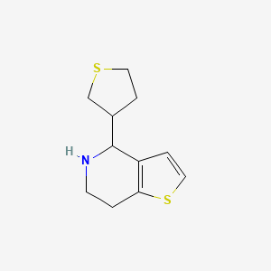 molecular formula C11H15NS2 B13070911 4-(Thiolan-3-yl)-4H,5H,6H,7H-thieno[3,2-c]pyridine 