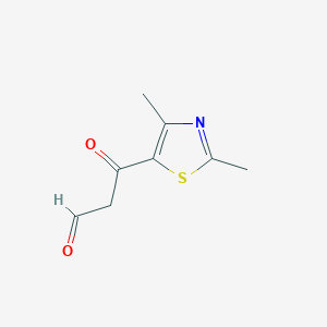 molecular formula C8H9NO2S B13070915 3-(Dimethyl-1,3-thiazol-5-YL)-3-oxopropanal 