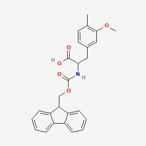 molecular formula C26H25NO5 B13070923 2-((((9H-fluoren-9-yl)methoxy)carbonyl)amino)-3-(3-methoxy-4-methylphenyl)propanoic acid 